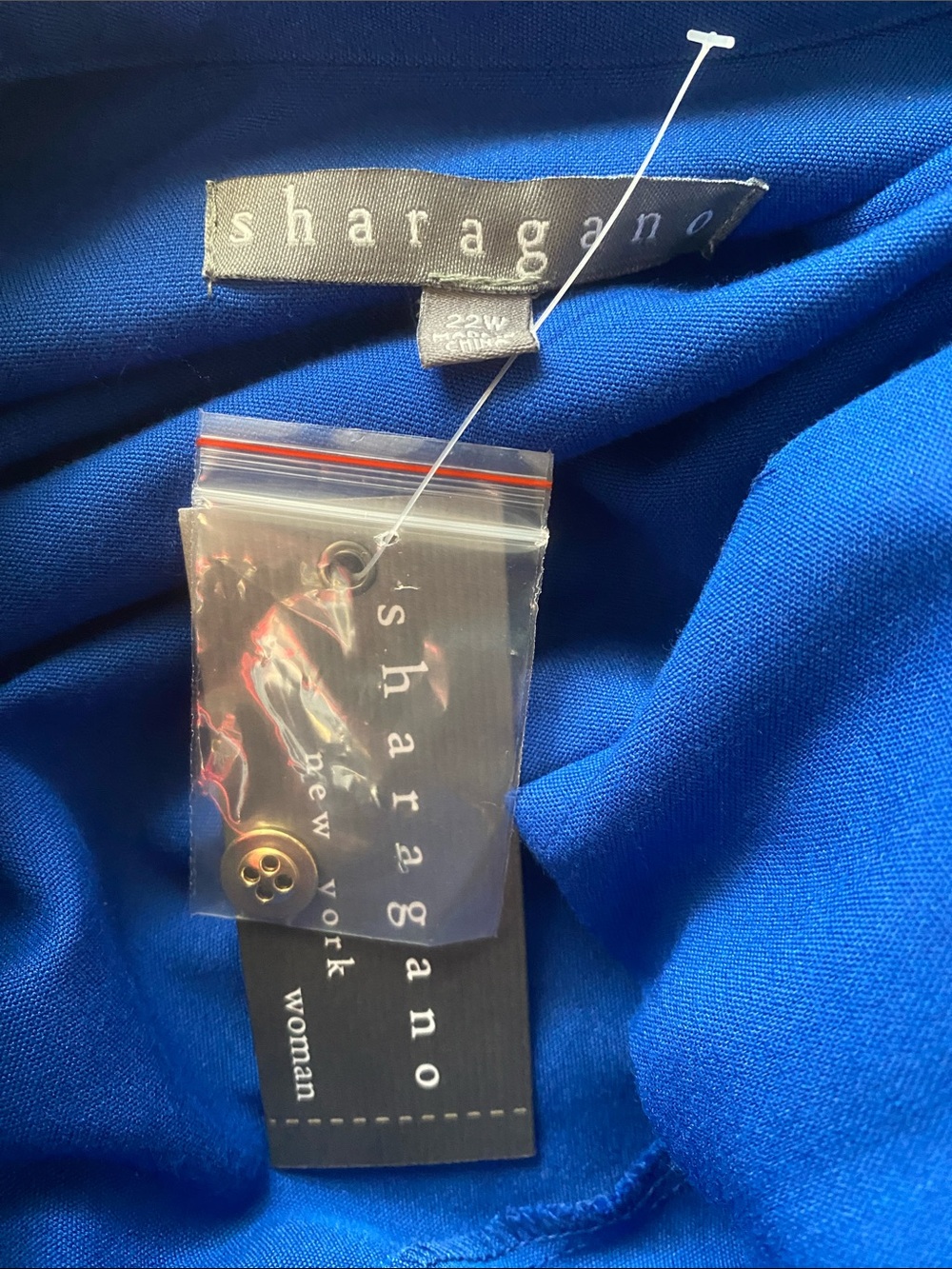 Sharagano NWT size 22W blue collared dress - Picture 7 of 9
